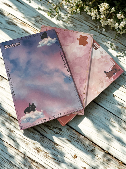 Variety Notepads, Adorable Pet/Animal Themed Stationery Set, Solid Cardboard Back