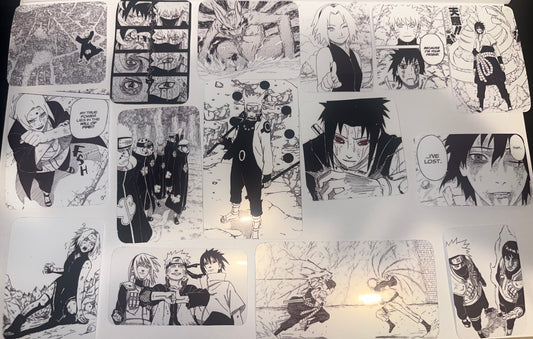 15ct Black and White Naruto Manga Stickers