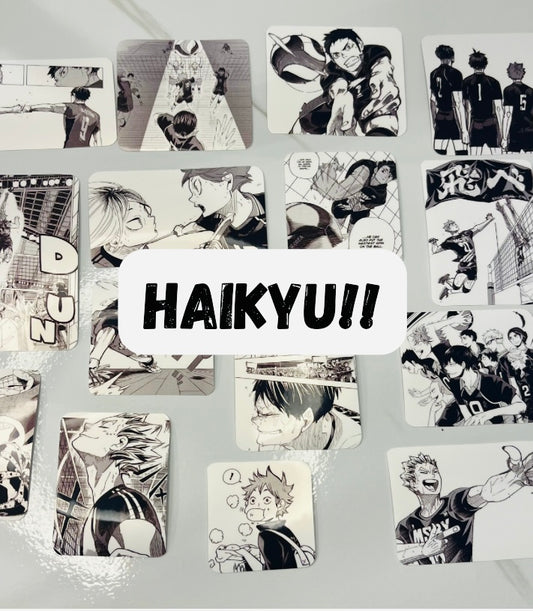 15ct Black and White Haikyu!! Manga Stickers
