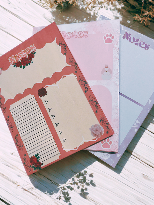 Variety Notepads, Adorable Pet/Animal Themed Stationery Sets, Solid Cardboard Back