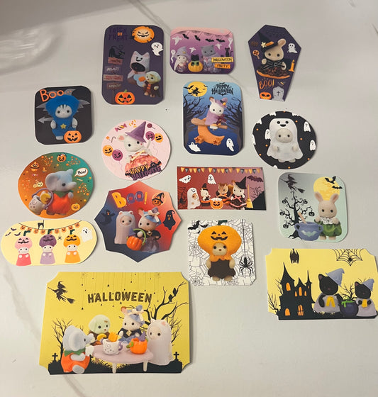 15ct Halloween Adorable Colorful Critters Sticker Pack